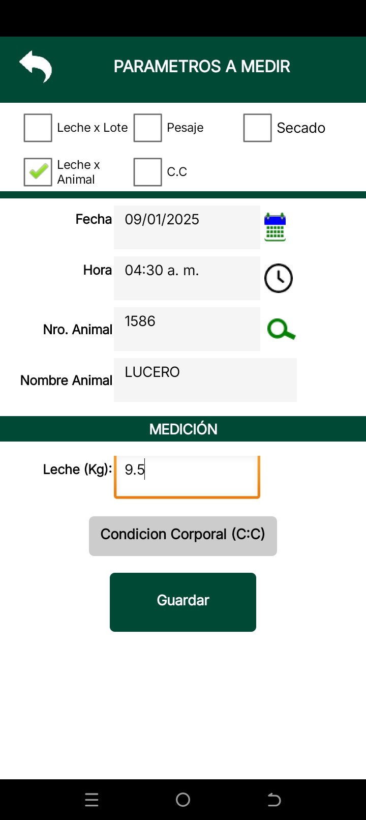 Control de Ordeño